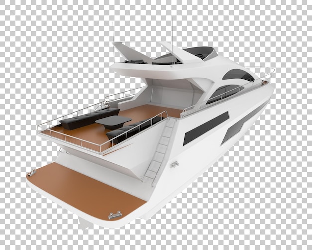 Mega yate en ilustración de renderizado 3d de fondo transparente