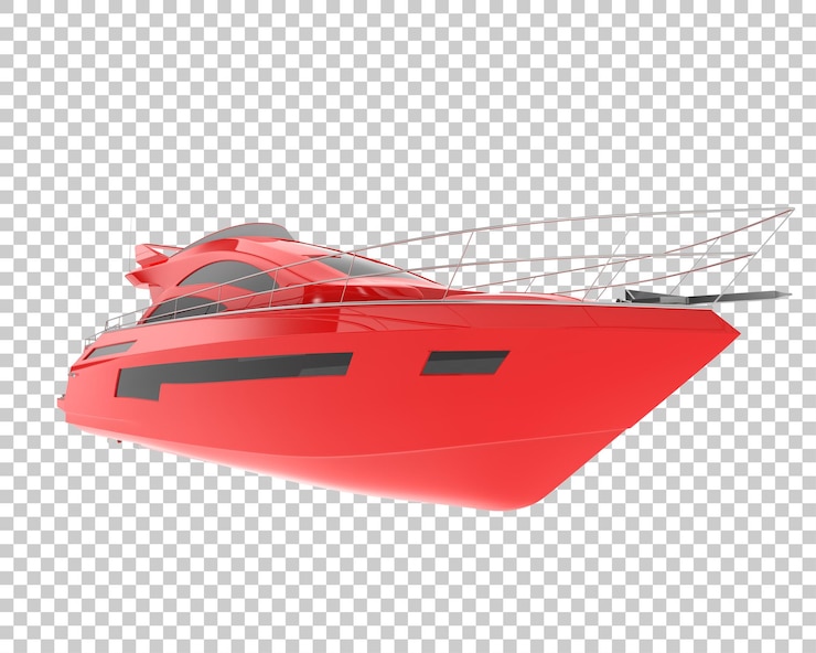 PSD mega yate en ilustración de renderizado 3d de fondo transparente