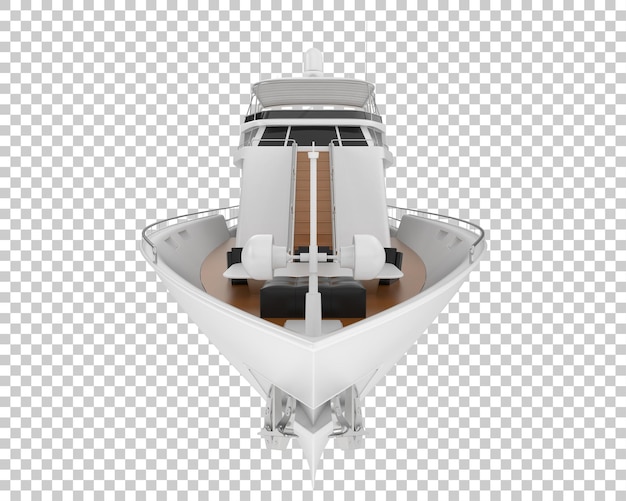 Mega yate en ilustración de renderizado 3d de fondo transparente