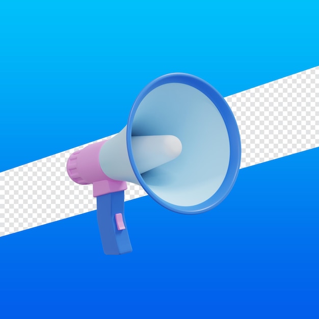 megafone de ícone de renderização 3D