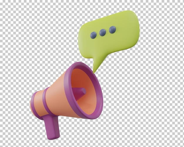 Megafone de renderização 3D isolado