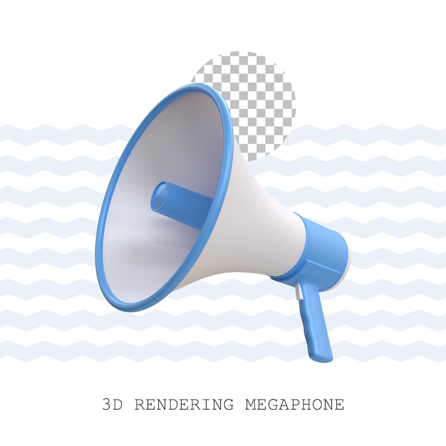 PSD megafone de renderização 3d