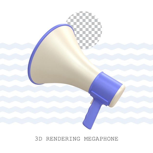 PSD megafone de renderização 3d