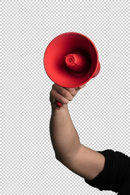 PSD megafone vermelho sobre fundo branco