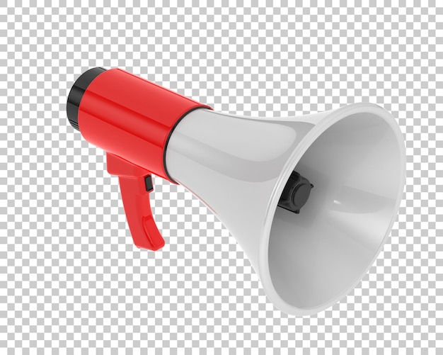 El megáfono aislado en el fondo Ilustración de renderización 3D