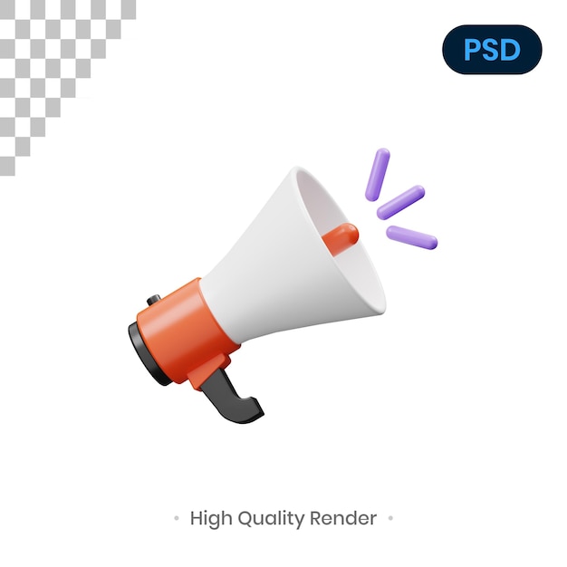 Megáfono icono 3d premium psd