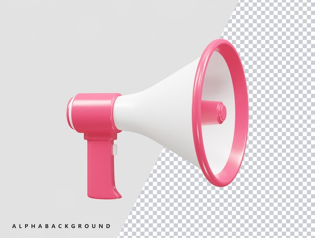 Megaphon-Symbol 3D-Rendering-Vektor-Illustration