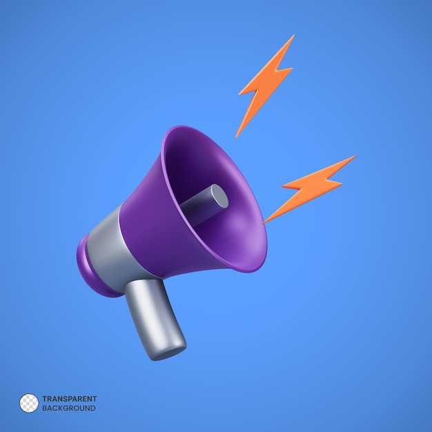 Megaphon-Symbol isoliert 3D-Render-Illustration