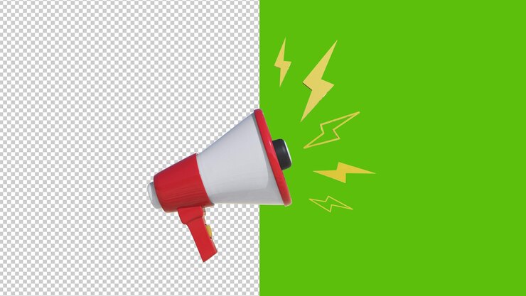 PSD mégaphone 3d avec fond transparent