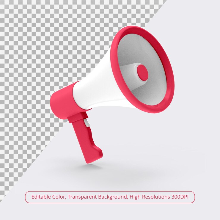 Mégaphone 3D en rendu 3D isolé