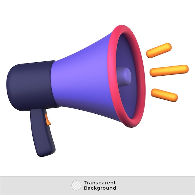 Mégaphone PSD avec illustration 3d de volume