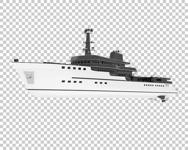 PSD megayacht auf transparentem hintergrund 3d-darstellung