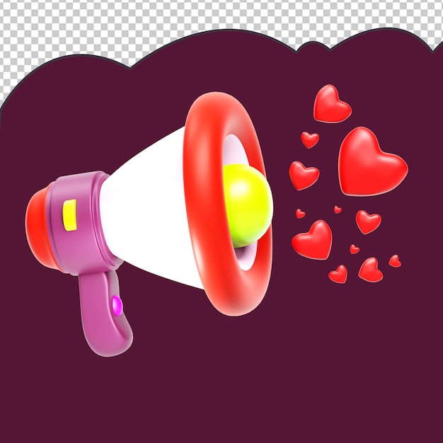 Meghaphone con amor Ilustración 3D