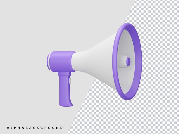 Meghaphone icono de renderizado 3d transparente
