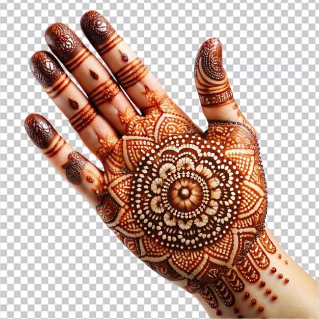 PSD mehndi fait sur un fond transparent