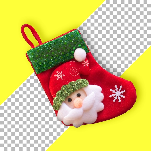 Meia de presente de Natal vermelha isolada