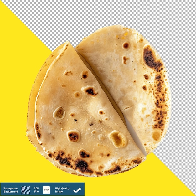 PSD meia fatia de roti em fundo branco em 50 roti fundo transparente png psd