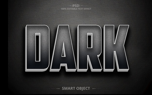 PSD meilleur design d'effet de texte psd dark creative avec pinceau