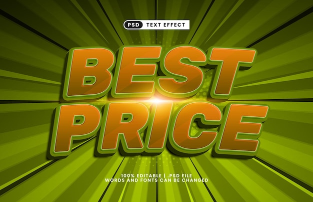meilleur effet de texte modifiable au prix avec un effet de texte de vente et d'offre