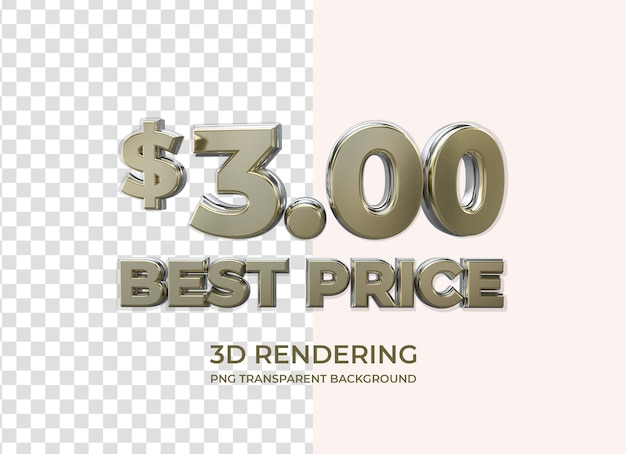 Meilleur Prix 3 Dollar Rendu 3d Fond Transparent Isolé