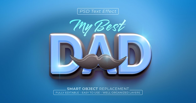 PSD mein bester vater texteffekt bearbeitbarer 3d-stil