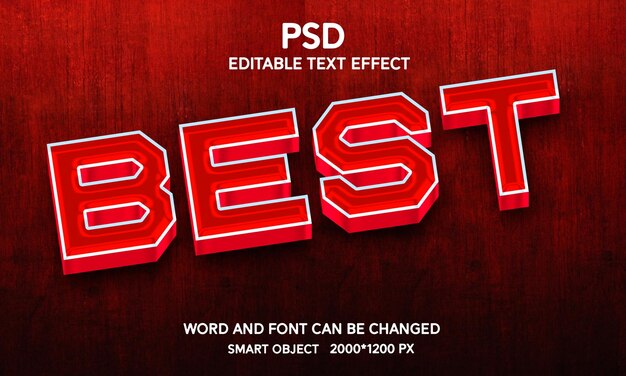 PSD el mejor efecto de texto completamente editable con fondo