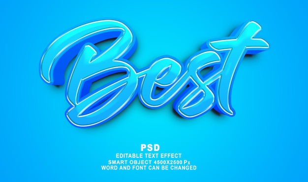 El mejor estilo de efecto de texto de Photoshop editable en 3D con fondo premium