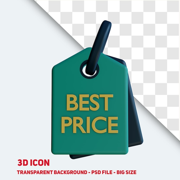 PSD mejor etiqueta de precio 3d icono psd con fondo transparente