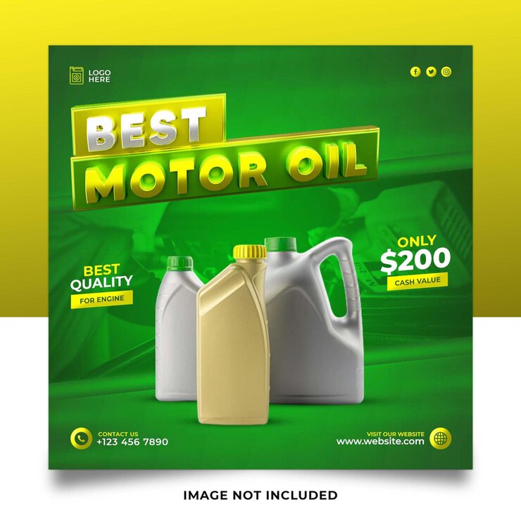 Mejor plantilla de publicación en redes sociales de aceite de motor