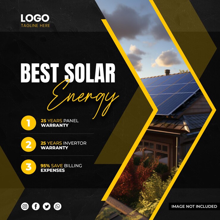 Mejor post de Instagram de Energía Solar y diseño de banner de redes sociales