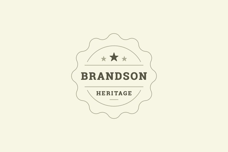 PSD mejor producto de calidad plantilla de diseño de logotipo de círculo vintage con estrellas y lugar para el texto