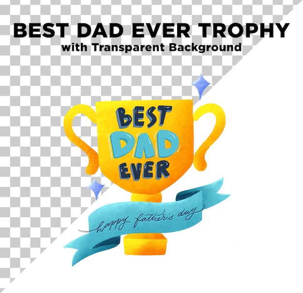 El mejor trofeo de foto de papá con fondo transparente