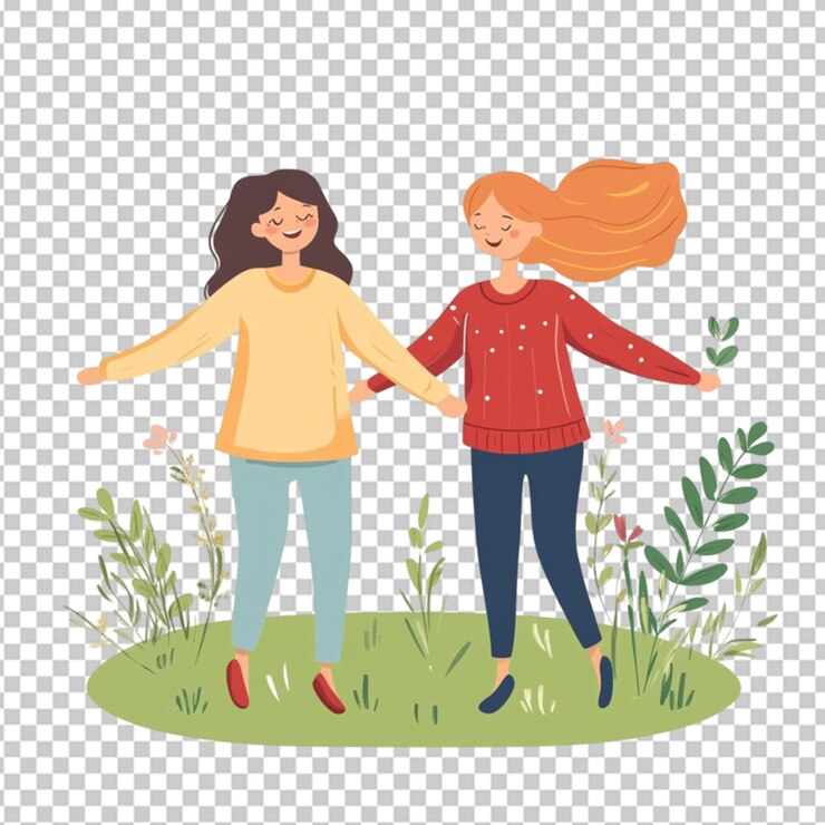 PSD mejores amigos celebrando el día de la amistad vector en fondo transparente