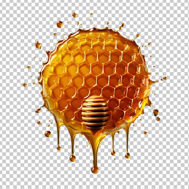 PSD mel orgânico saudável mergulhando mel espesso da colher de mel de madeira