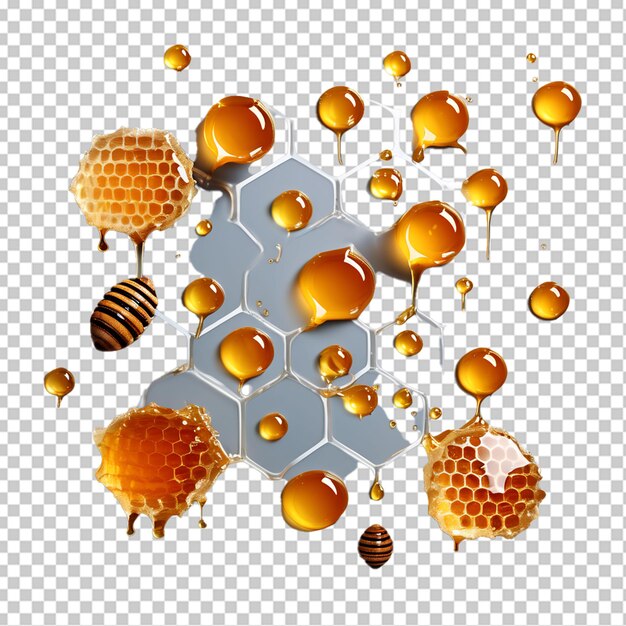 PSD mel orgânico saudável mergulhando mel espesso da colher de mel de madeira