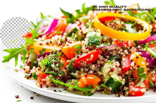 Un Mélange Sain De Quinoa Aux Noix Et De Légumes Rôtis Sur Un Fond Transparent