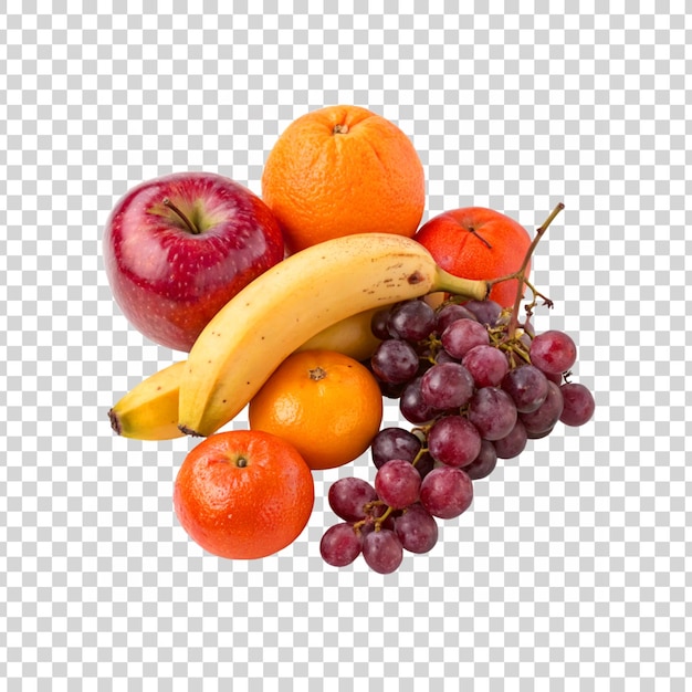 Mélanger la collection de fruits isolés sur un fond transparent