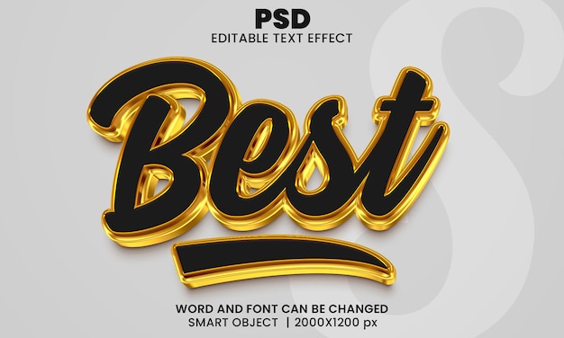 PSD melhor efeito de texto editável 3d psd premium com plano de fundo