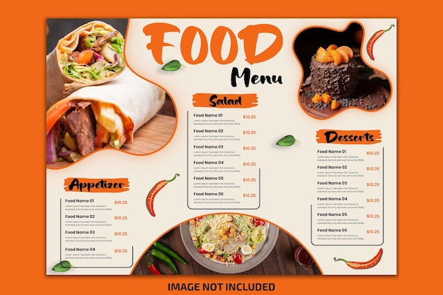 Melhor modelo de cardápio de comida para restaurante