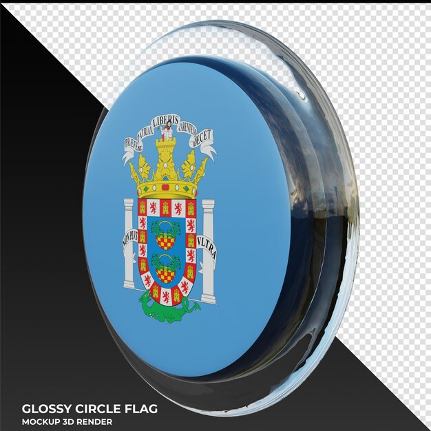 Melilla0002 Bandeira de círculo brilhante texturizado 3d realista