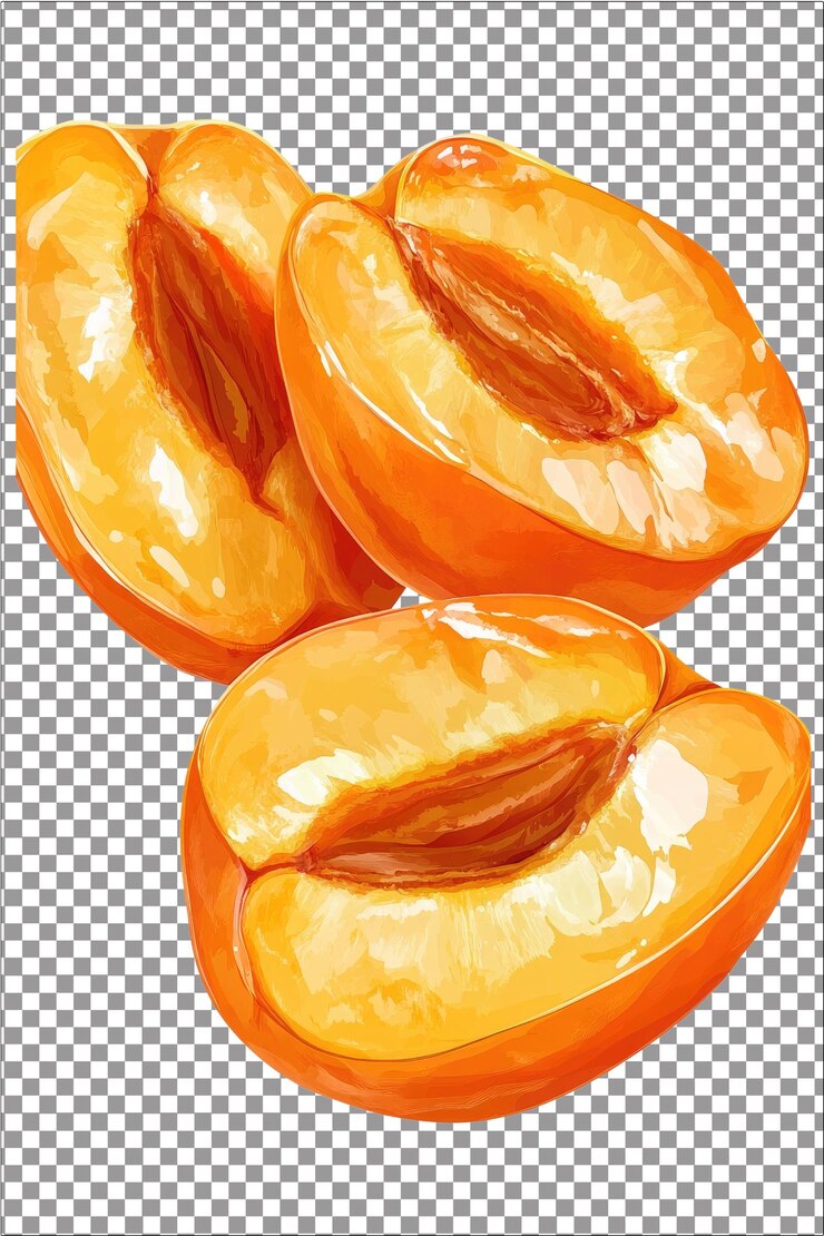 PSD melocotón mitades melocotones cortados por la mitad que se utilizan típicamente para hornear conservas o bocadillos