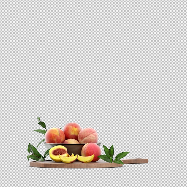 melocotones render 3D