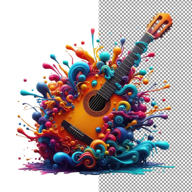 PSD une mélodie vibrante isolée splash de guitare