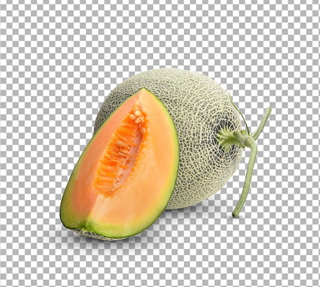 Melon de cantaloup isolé sur fond blanc