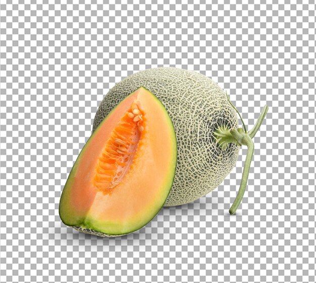 Melon de cantaloupe isolé sur fond blanc