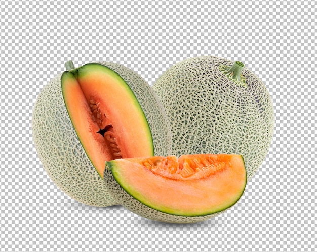 Melón cantalupo aislado en capa alfa