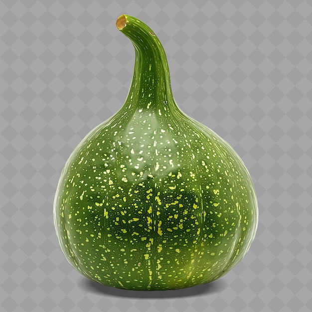 Un Melon Vert Avec Une Tige Verte Et Des Taches Jaunes