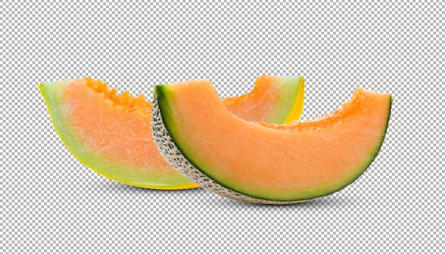 Melonenscheibe isoliert auf Alpha-Layer-Hintergrund