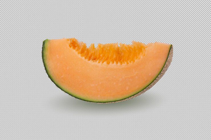 Meloni giapponesi o melone cantalupo con semi isolati su sfondo alfa
