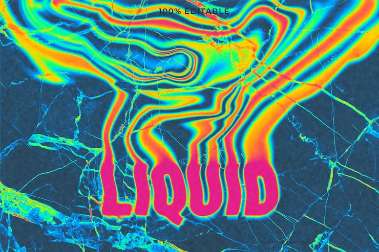 PSD melted text style effect